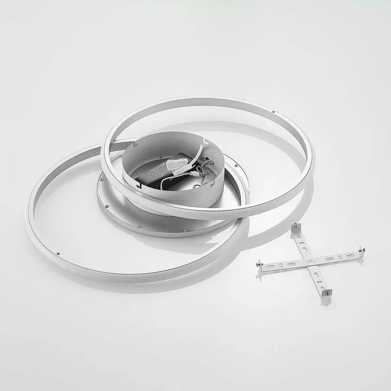 B-Ware Lucande Deckenlampe LED Senne dimmbar silber Aluminium 63cm Leuchte Licht