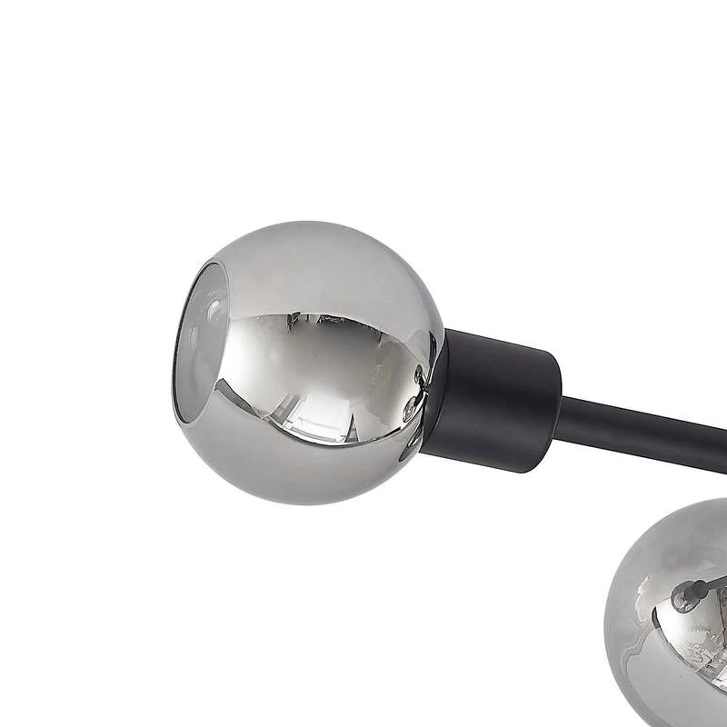 B-Ware Lindby Deckenlampe Biscala LED Lampe Leuchte dimmbar schwarz rauch Ø85cm 5-flg