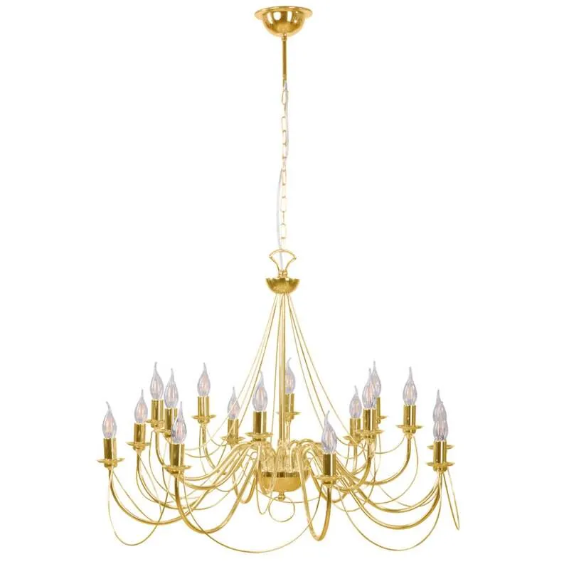 B-Ware Kronleuchter Retro 16-flammig gold 90 cm dimmbar von Domiluce