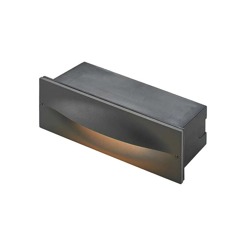 B-Ware Lucande LED Wandeinbauleuchte Zandro anthrazit Gartenleuchte IP65 25cm 11W