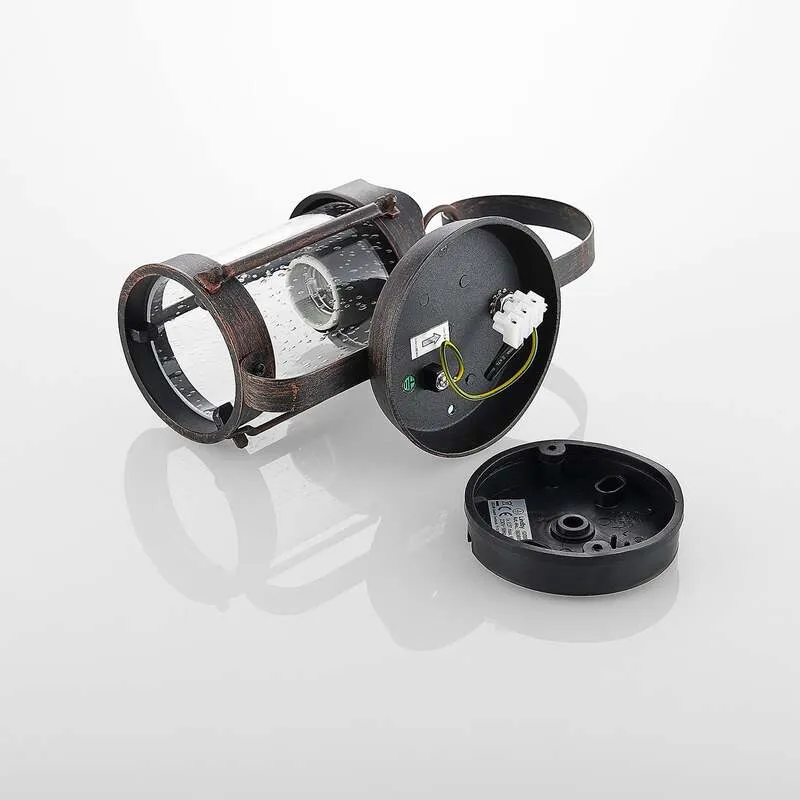 B-Ware Lindby Außenwandleuchte Farly LED Gartenlampe Wandleuchte rostbraun Alu 17cm