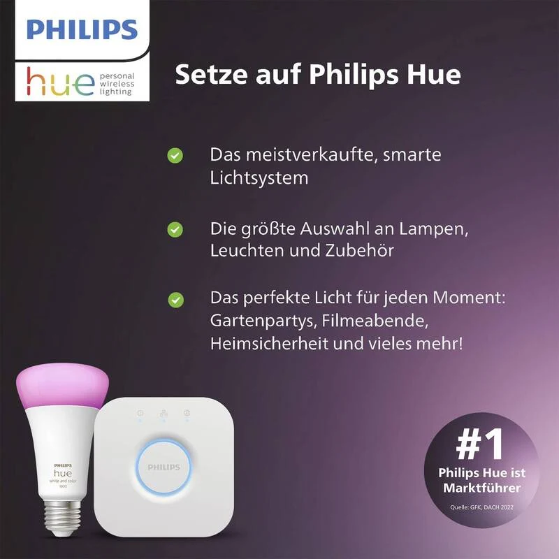 B-Ware Philips Hue Zentrale Hue Bridge Smart Home Steuerung Google Home weiß 220g
