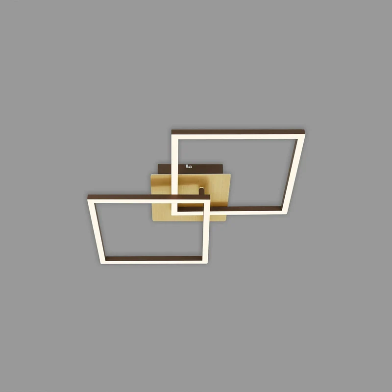 B-Ware LED Deckenleuchte Deckenlampe Frame gold dimmbar Memoryfunktion Raum Beleuchtung