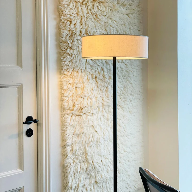 B-Ware Dyberg Larsen Calix Floor Lamp, Black/natural, 150 Cm