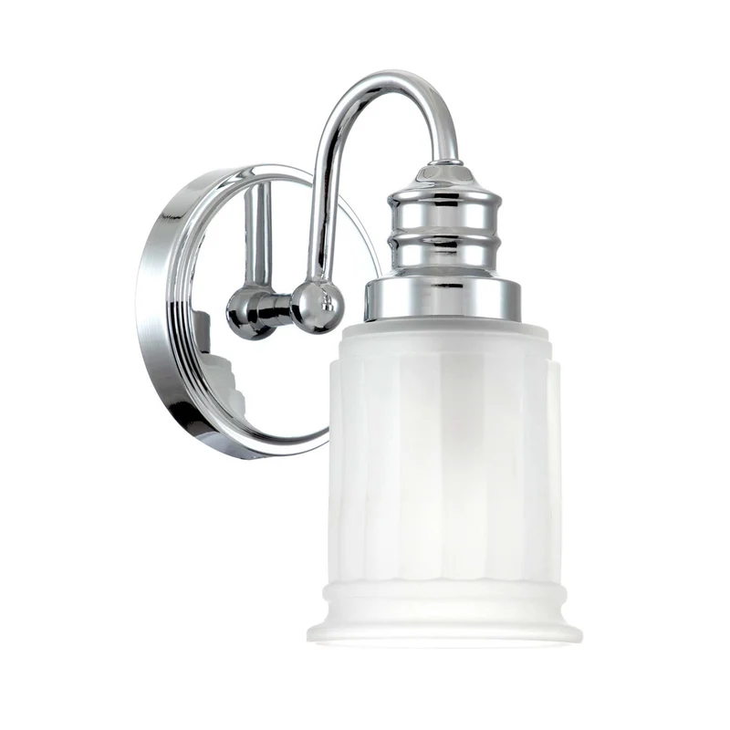 B-Ware QUOIZEL Wandleuchte Wandlampe Swell chrom poliert Stahl Glas satiniert IP44