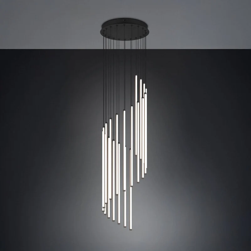 B-Ware Trio Lighting Hängelampe Pendelleuchte LED schwarz Metall Baxter dimmbar