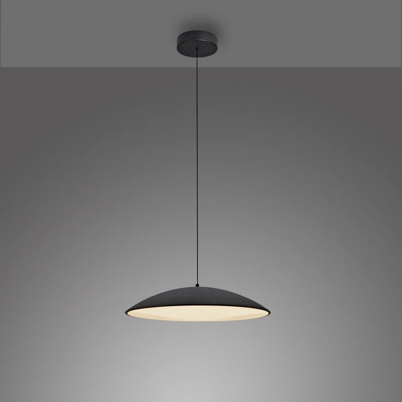 B-Ware Schöner Wohnen LED Hängeleuchte LENTE dimmbar Pendelleuchte schwarz Ø50cm